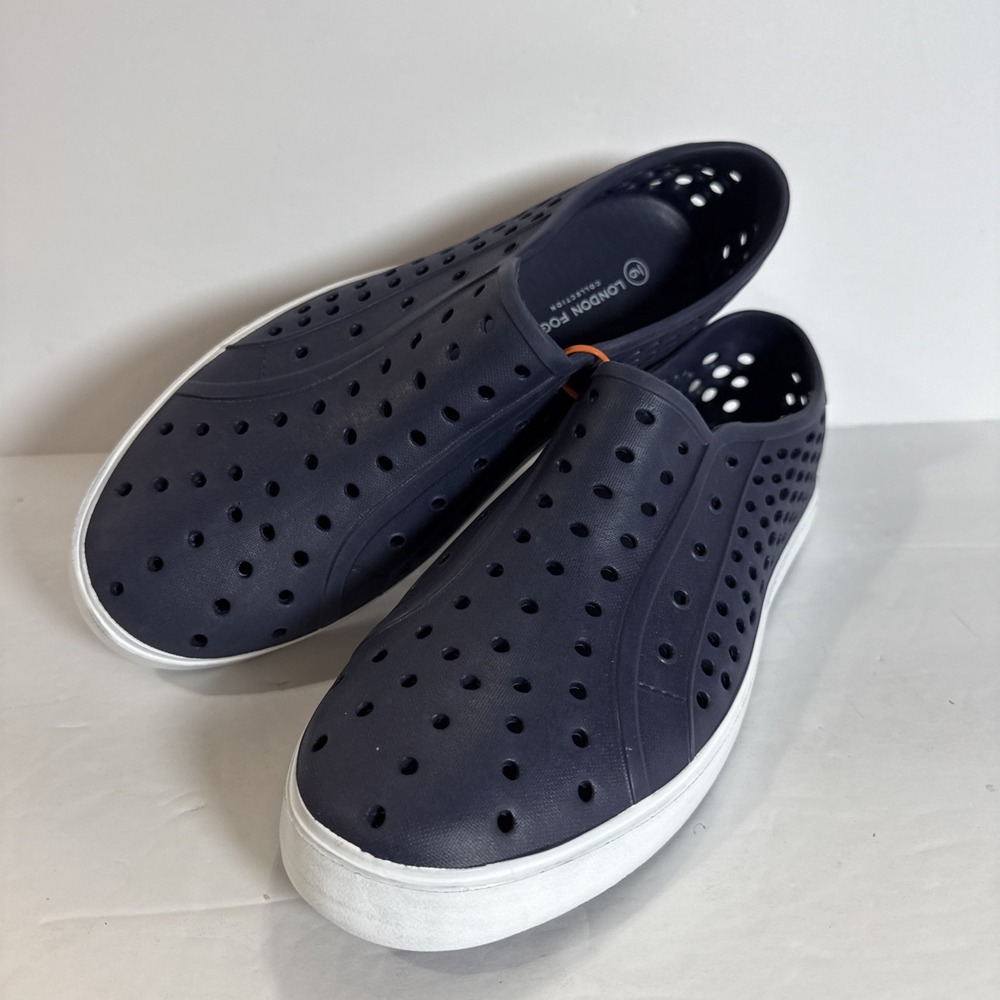 London Fog Mens Bately Perforated Slip On Athletic Sneakers Water Shoes Size 9‎